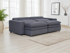Florence Cloud 3 Seater Electric Recliner Sofa In Grey Fabric - Furniture One Shop