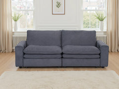 Florence Cloud 3 Seater Electric Recliner Sofa In Grey Fabric - Furniture One Shop