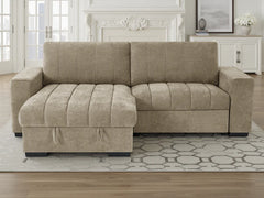 Franklin Beige Universal Corner Sofa Bed with Storage & USB