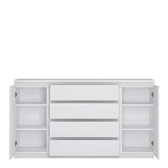 Fribo 2 door 4 drawer wide sideboard in White - Furniture One Shop