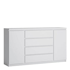 Fribo 2 door 4 drawer wide sideboard in White - Furniture One Shop