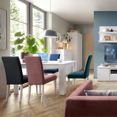 Fribo Extending dining table 140-180cm in White - Furniture One Shop
