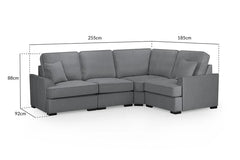 Funk Universal Corner Sofa In Grey Fabric