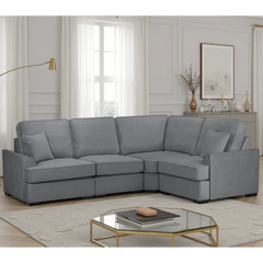 Funk Universal Corner Sofa In Grey Fabric