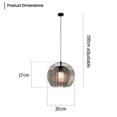 Mizan Glass Plated Pendant Light - Furniture One Shop