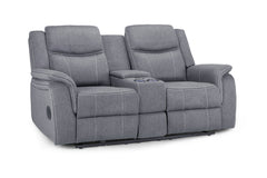 Galaxy Tech Fabric 2 Seater Electric Recliner Sofa In Grey