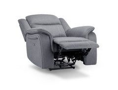Galaxy Tech Fabric Electric Recliner Arm Chair In Grey