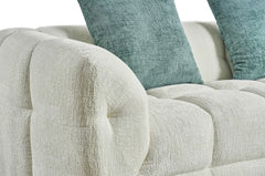 Genoa Left Hand L-Shape Corner Sofa In Beige Fabric