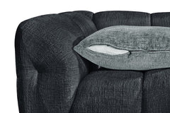 Genoa Left Hand L-Shape Corner Sofa In Charcoal Fabric