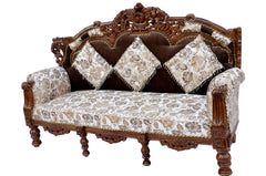 Handcrafted Solid Sheesham Wood 3 Seater Sofa In Honey Brown