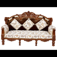 Handcrafted Solid Sheesham Wood 3 Seater Sofa In Honey Brown