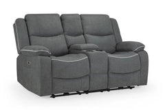 Harald Fabric 2 Seater Electric Recliner Sofa In Grey