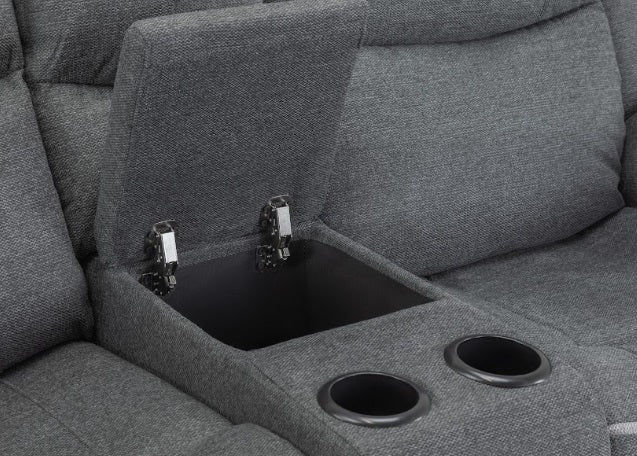 Harald Fabric 2 Seater Electric Recliner Sofa In Grey