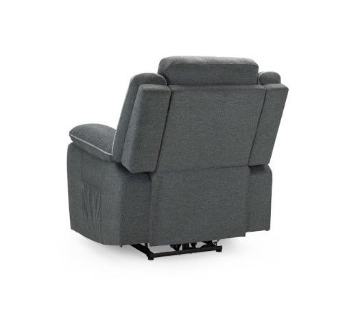 Harald Fabric Electric Recliner Arm Chair In Grey