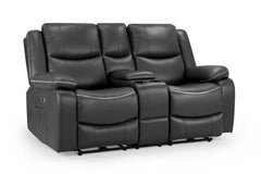 Harald Faux Leather 2 Seater Electric Recliner Sofa In Black