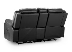 Harald Faux Leather 2 Seater Electric Recliner Sofa In Black