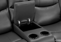 Harald Faux Leather 2 Seater Electric Recliner Sofa In Black