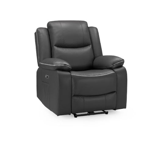 Harald Faux Leather Electric Recliner Arm Chair In Black