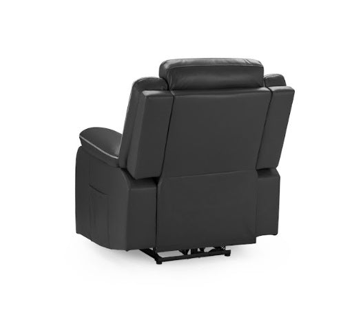 Harald Faux Leather Electric Recliner Arm Chair In Black