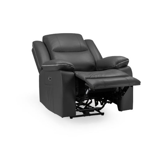 Harald Faux Leather Electric Recliner Arm Chair In Black
