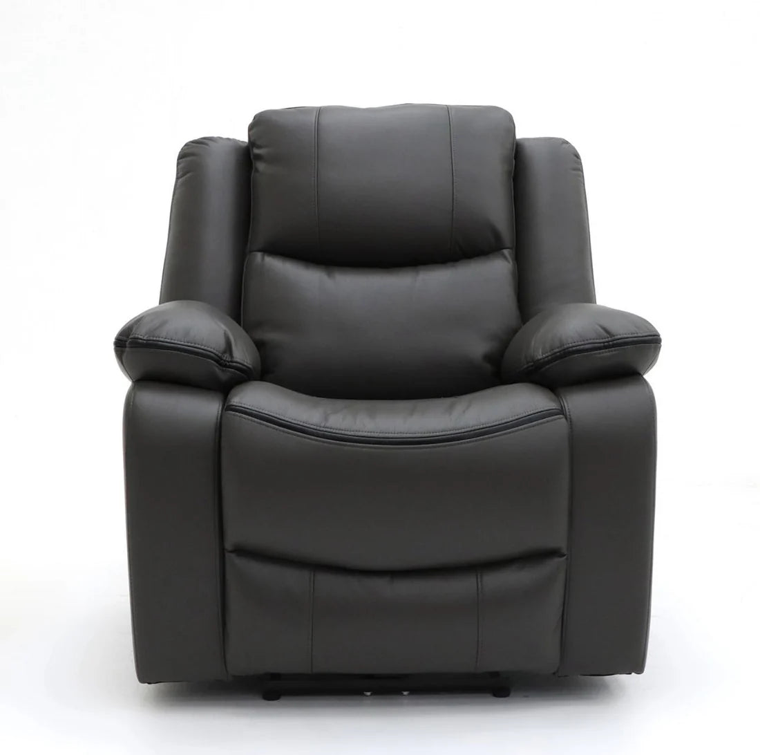 Harald Faux Leather Electric Recliner Arm Chair In Grey - Furniture One Shop