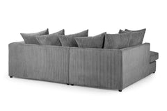 Harley Jumbo Cord Left Hand Corner Sofa In Grey