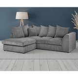 Harley Jumbo Cord Left Hand Corner Sofa In Grey