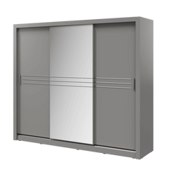 Havana ID-11 Wooden Wardrobe With 3 Sliding Doors In Grey Matt