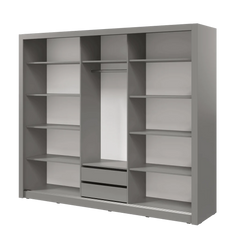 Havana ID-11 Wooden Wardrobe With 3 Sliding Doors In Grey Matt
