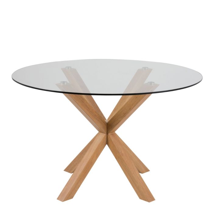 Heaven Round Dining Table with Glass Top 119cm - UK