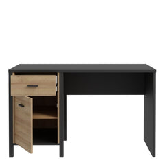 High Rock Desk in Matt Black/Riviera Oak - Furniture One Shop