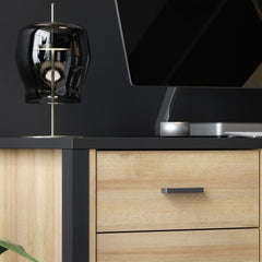 High Rock Desk in Matt Black/Riviera Oak - Furniture One Shop