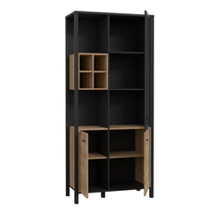 High Rock Display Cabinet in Matt Black/Riviera Oak - Furniture One Shop