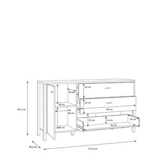 High Rock Sideboard in Matt Black/Riviera Oak