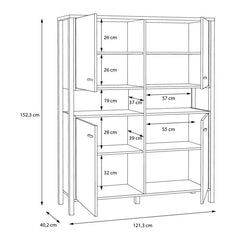 High Rock Storage Cabinet in Matt Black/Riviera Oak - Furniture One Shop