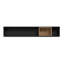 High Rock Wall Shelf in Matt Black/Riviera Oak - Furniture One Shop