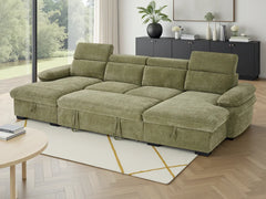Hudson Green U-Shape Corner Sofa Bed with Storage - Furniture One Shop