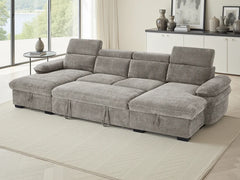 Hudson Grey U-Shape Corner Sofa Bed with Storage - Furniture One Shop