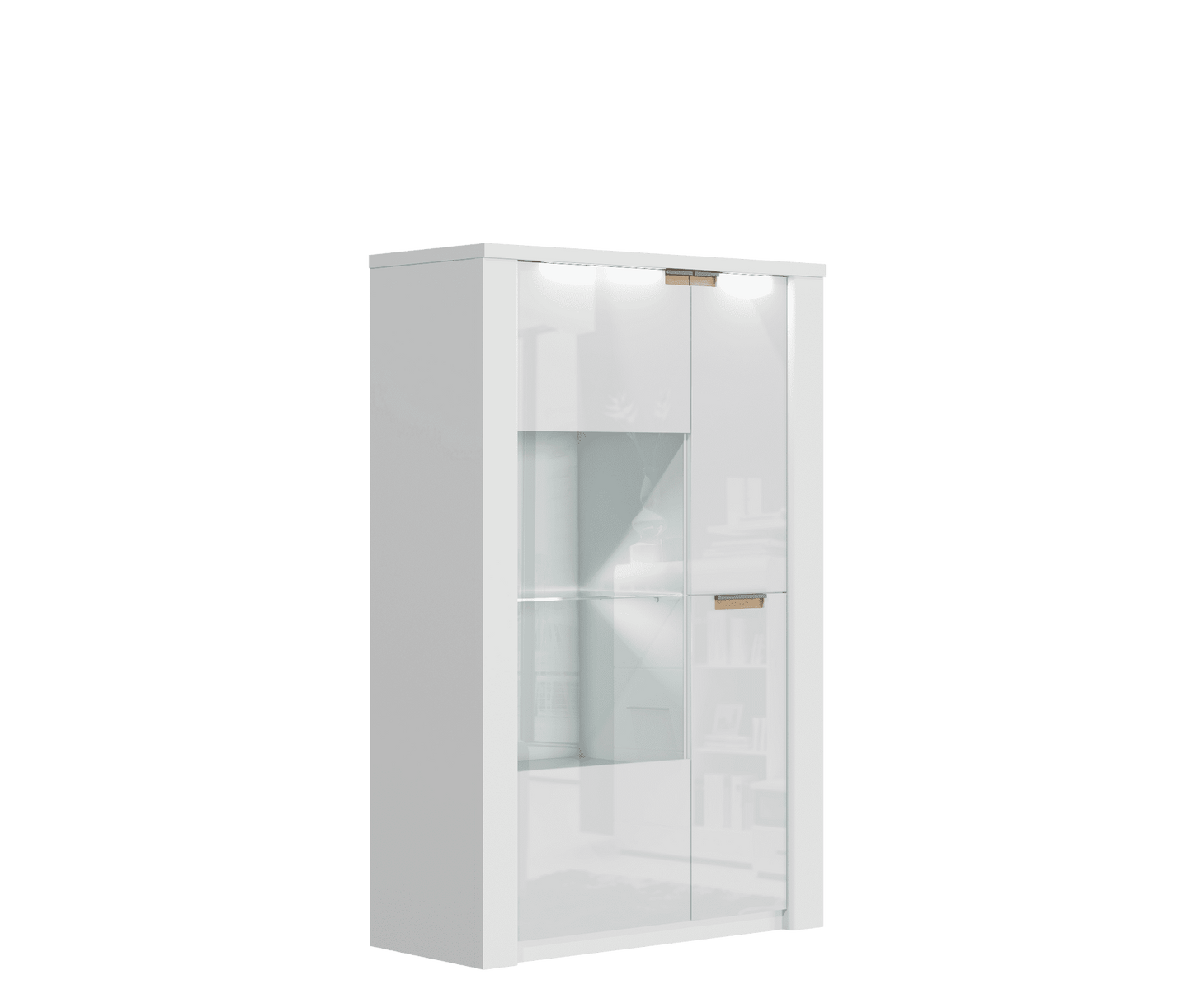 Ice Wide Display Cabinet In White High Gloss