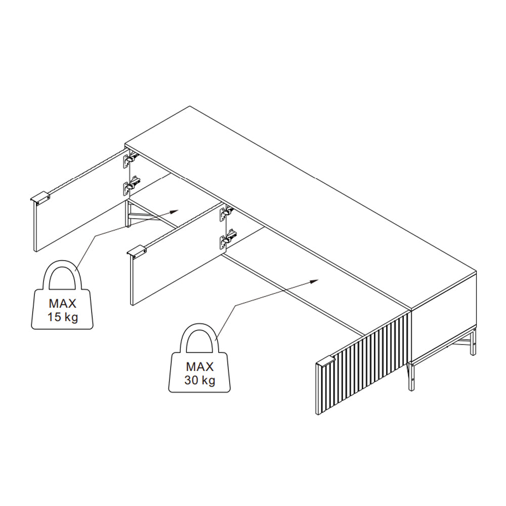 Jaipur Wooden Large TV Stand with 3 Door in Solid Oak - Furniture One Shop