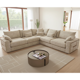 Jupiter Large Corner Sofa In Beige Fabric