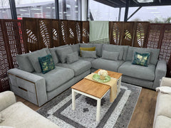 Jupiter Large Corner Sofa In Grey Fabric