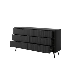 Lante 6 Drawers Chest Of Drawers in Black - 163cm