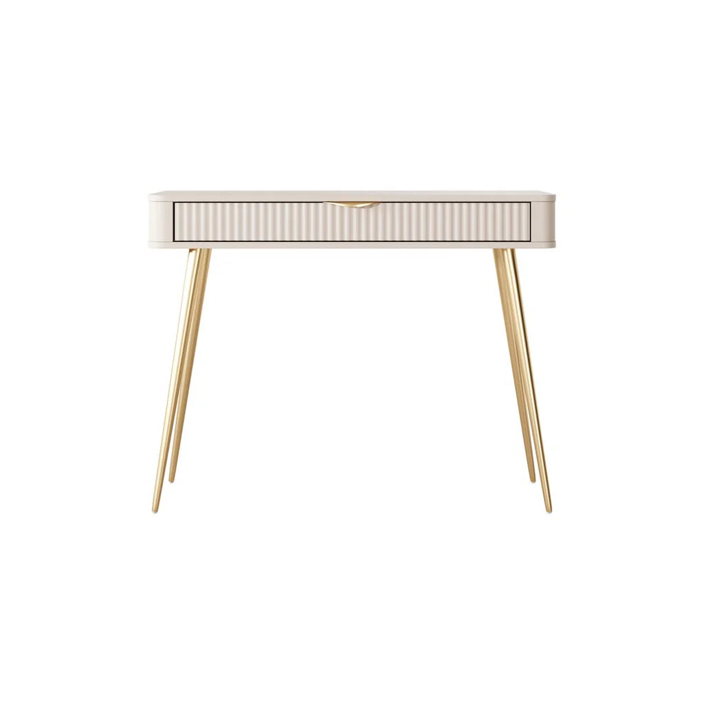 Lante Wooden Dressing Table 100cm in Beige with Metal Legs