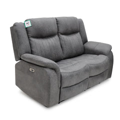 Leon Electric Recliner 2 Seater Sofa In Grey Tech Fabric - Furniture One Shop