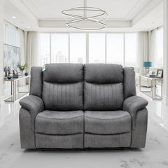 Leon Electric Recliner 2 Seater Sofa In Grey Tech Fabric