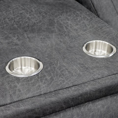 Leon Electric Recliner 3 Seater Sofa In Grey Tech Fabric