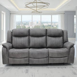 Leon Electric Recliner 3 Seater Sofa In Grey Tech Fabric