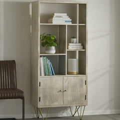Light Gold Large Bookcase 2 Door - Furniture One Shop