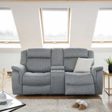 Linden Fabric 2 Seater Electric Recliner Sofa In Grey